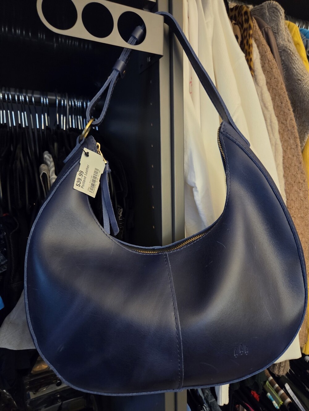 Portland Leather Navy Hobo Bag - Women